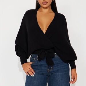 NWT fashion nova wrap sweater
